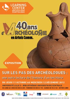 Affiche "40 ans d'archéologie en Artois Comm."