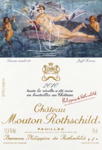 Etiquette Mouton Rotschild 2010 par Jeff Koons (specimen)