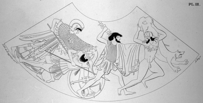 Zeus et Athéna combattant des Géants : Élite des monuments céramographiques (1844) Tome 1 - « Digimom – Maison de l’Orient et de la Méditérranée, Lyon - France »
