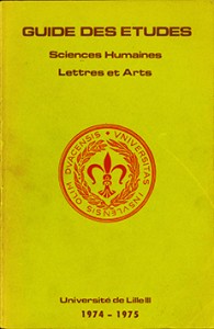 Couverture du Guide des études de Lille 3 année 1974/75