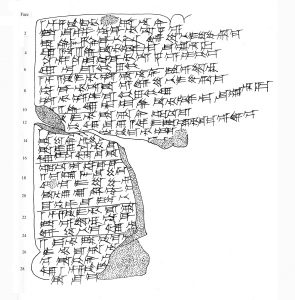Figure 2. Copie par Brigitte Lion d’une tablette de Nuzi (XIVe s. av. J.-C.) ; Musée du Louvre, AO 15551+15552 ; 12,5 x 7,3 cm