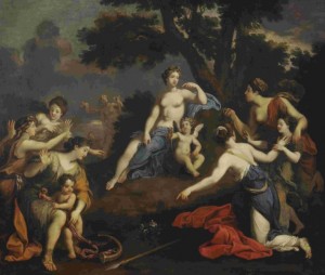 Vénus faisant naître l’anémone du sang d’Adonis Huile sur toile 2e moitié du 17<sup/><figcaption id=