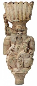 Statuette de Bès « nourricier » Faïence égyptienne H. 21 cm Égypte Troisième Période Intermédiaire Collection privée