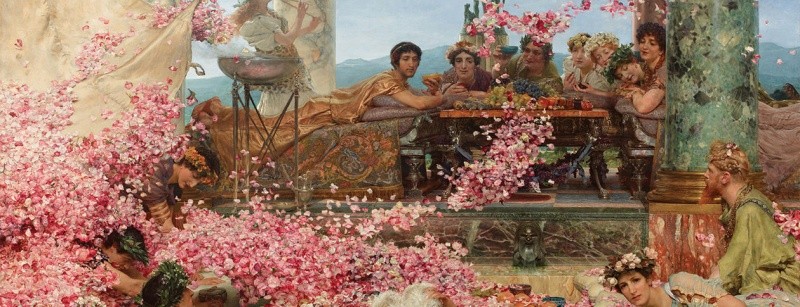 Source de l’image sélectionnée : Les Roses d’Héliogabale par Lawrence Alma Tadema, 1888. Domaine public via Wikimedia Commons. 